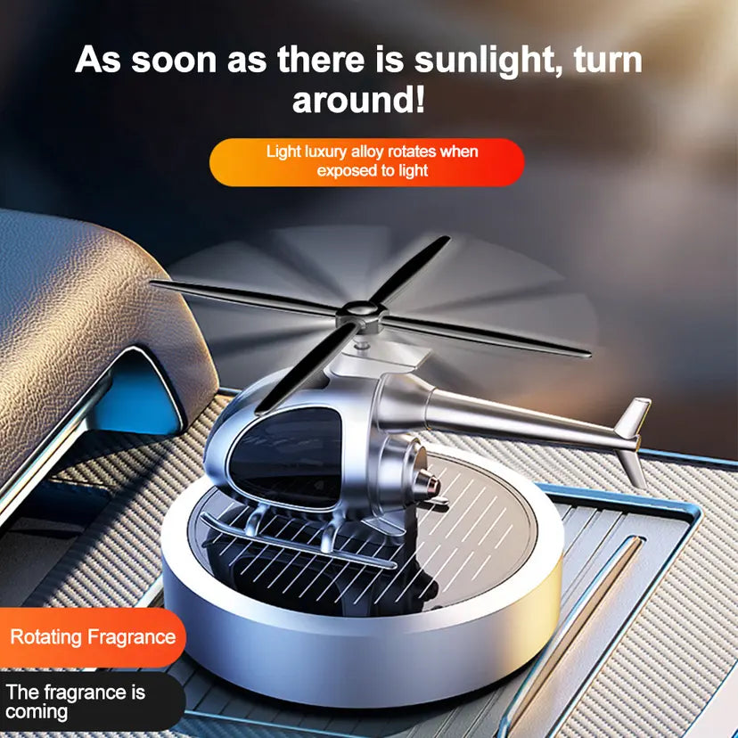 Solar Rotating Car Air Freshener – Auto-Spin Perfume Ornament with Essential Oil
