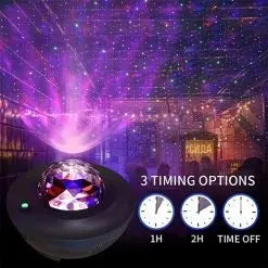 Star Projector & LED Ocean Wave Night Light – Galaxy Aurora Projector with Bluetooth 5.2 Speaker