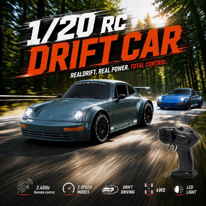 1:20 Scale 4WD RC Drift Car with LED Lights