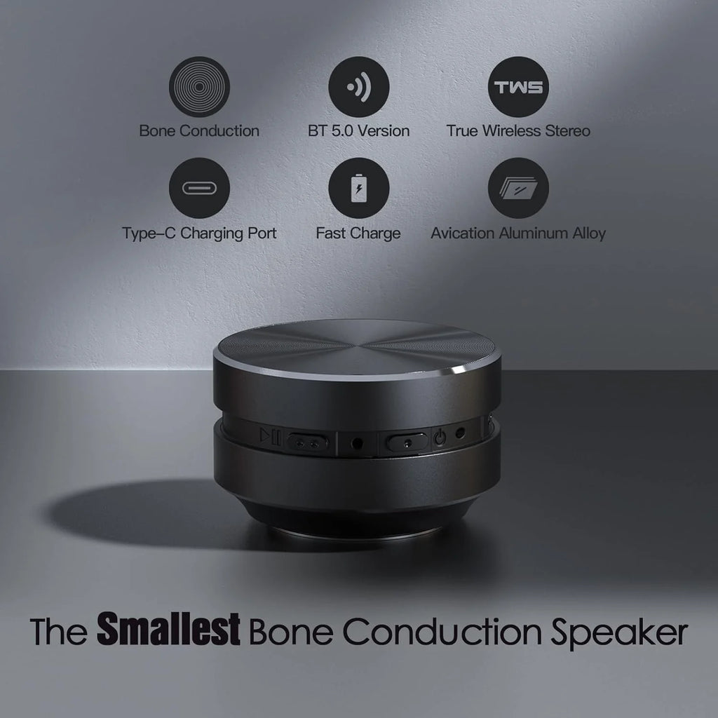 Mini Bone Conduction Bluetooth Speaker – 40mm Rechargeable