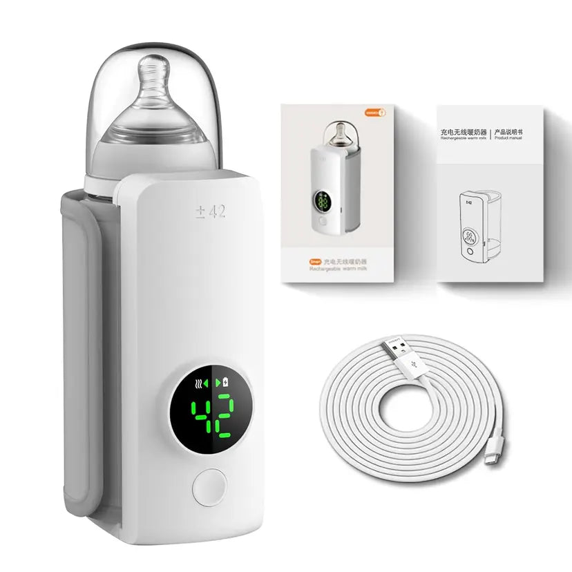 Portable Baby Bottle Warmer with 6 Temperature Presets & 6000mAh Battery