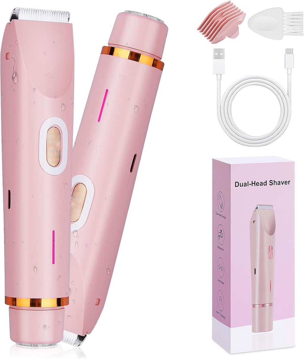 2-in-1 Women's Electric Razor with Dual Shaving Heads