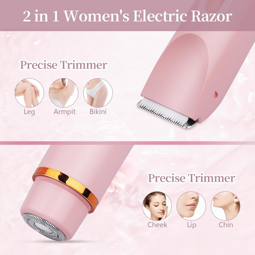 2-in-1 Women's Electric Razor with Dual Shaving Heads