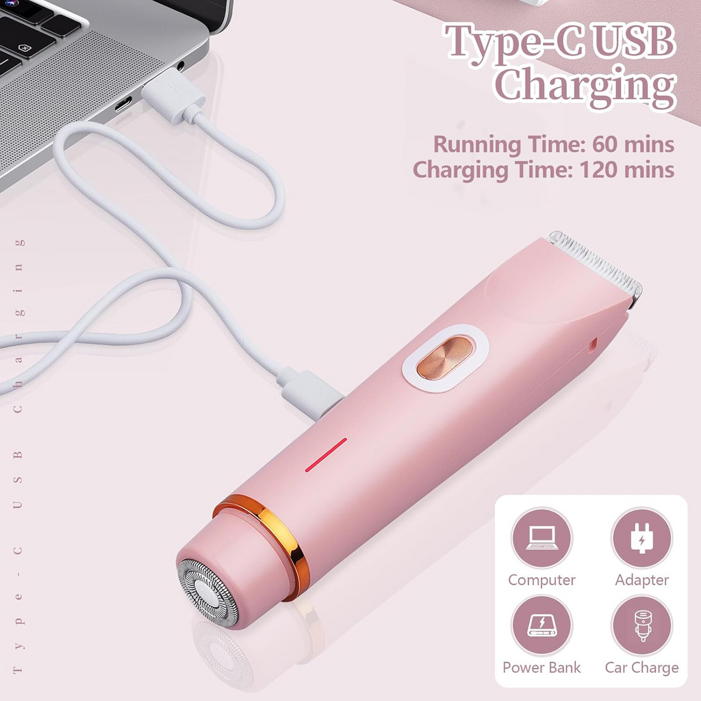 2-in-1 Women's Electric Razor with Dual Shaving Heads