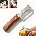 2-in-1 Stainless Steel Vegetable Peeler with Wooden Handle & Bottle Opener