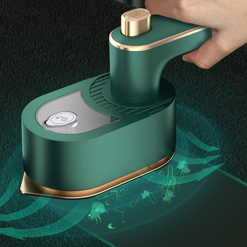 Foldable Hand Steamer & Hair Straightener – 180° Porcelain Gold Plate