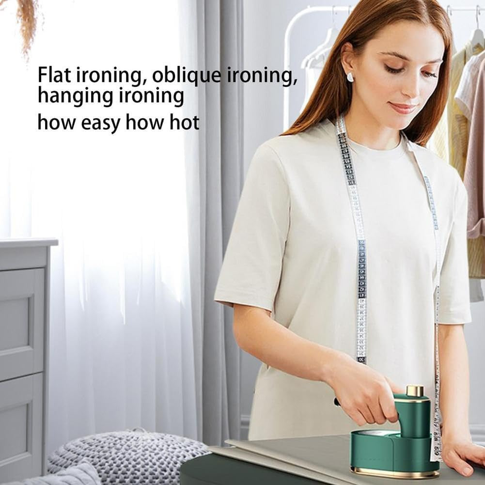 Foldable Hand Steamer & Hair Straightener – 180° Porcelain Gold Plate