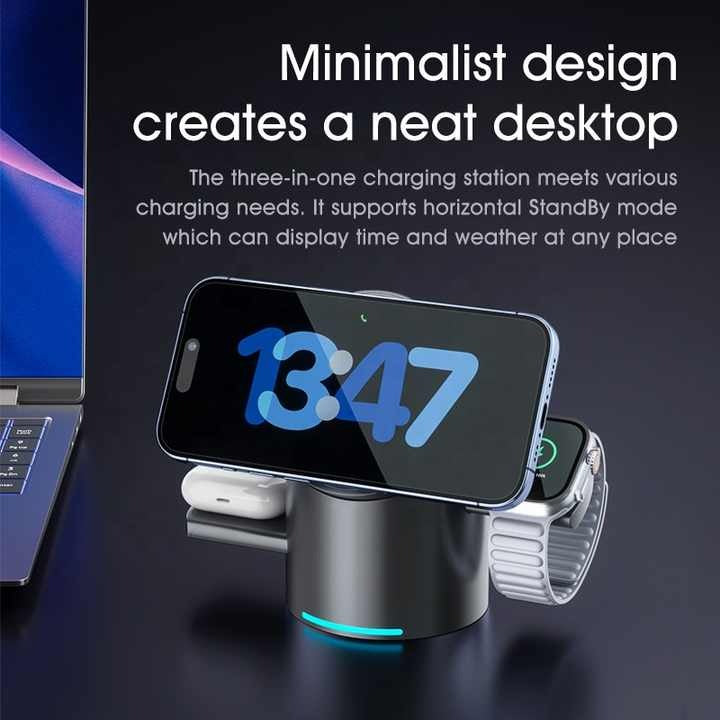 CubeTrick-X Qi2 15W 3-in-1 Wireless Charging Station