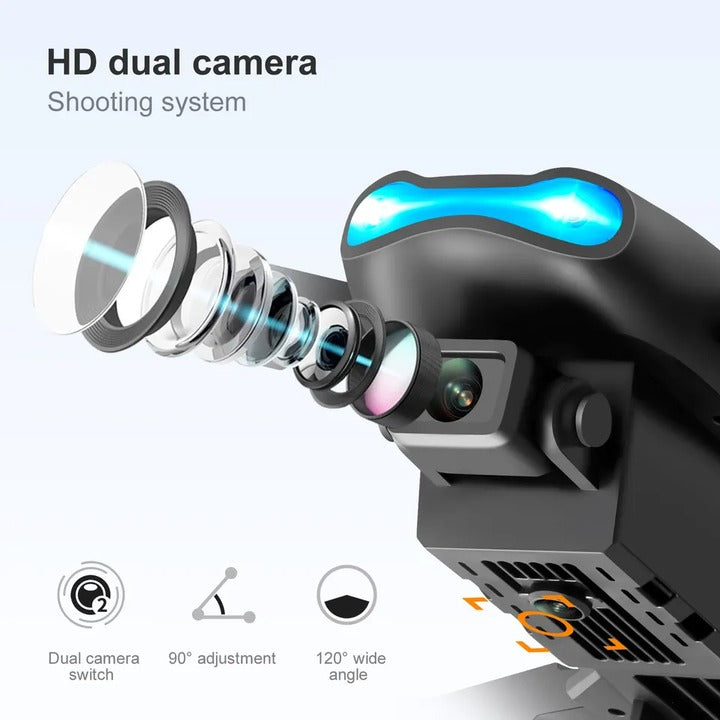 4K Dual Camera FPV Drone – WiFi APP & Remote Control, 150M Range, 6-Axis Gyro