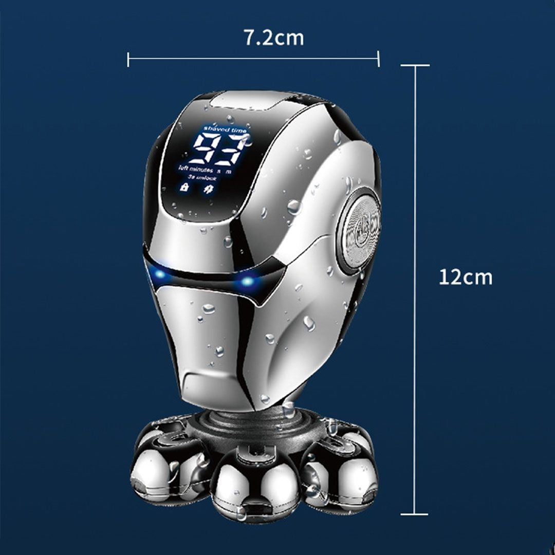 5-in-1 7D Floating Rotary Head Shaver – IPX7 Waterproof, LED Display, Type-C Fast Charge
