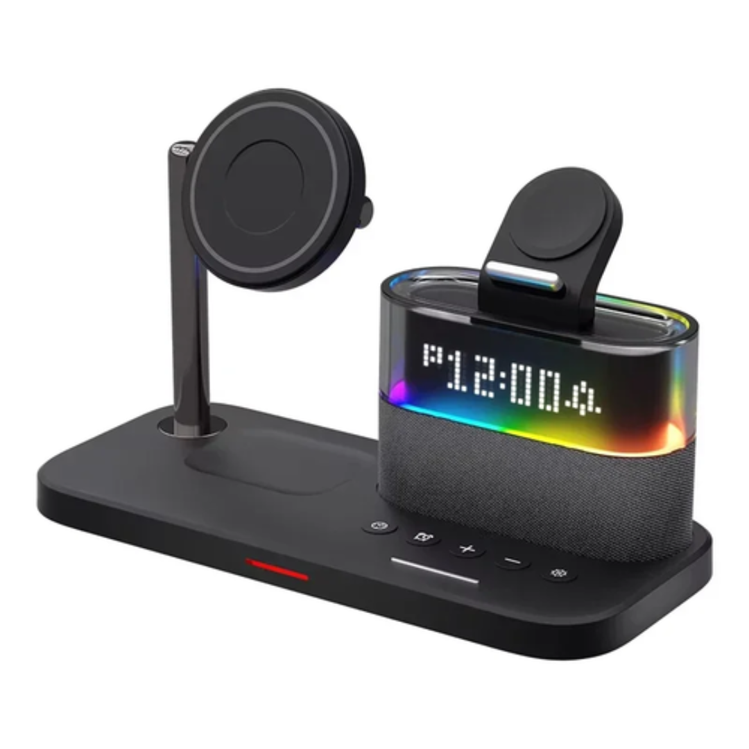 5-in-1 Magnetic Wireless Charging Station – Clock, Night Light & Apple Ecosystem Charger