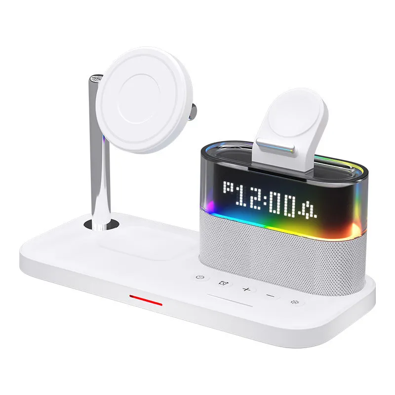 5-in-1 Magnetic Wireless Charging Station – Clock, Night Light & Apple Ecosystem Charger