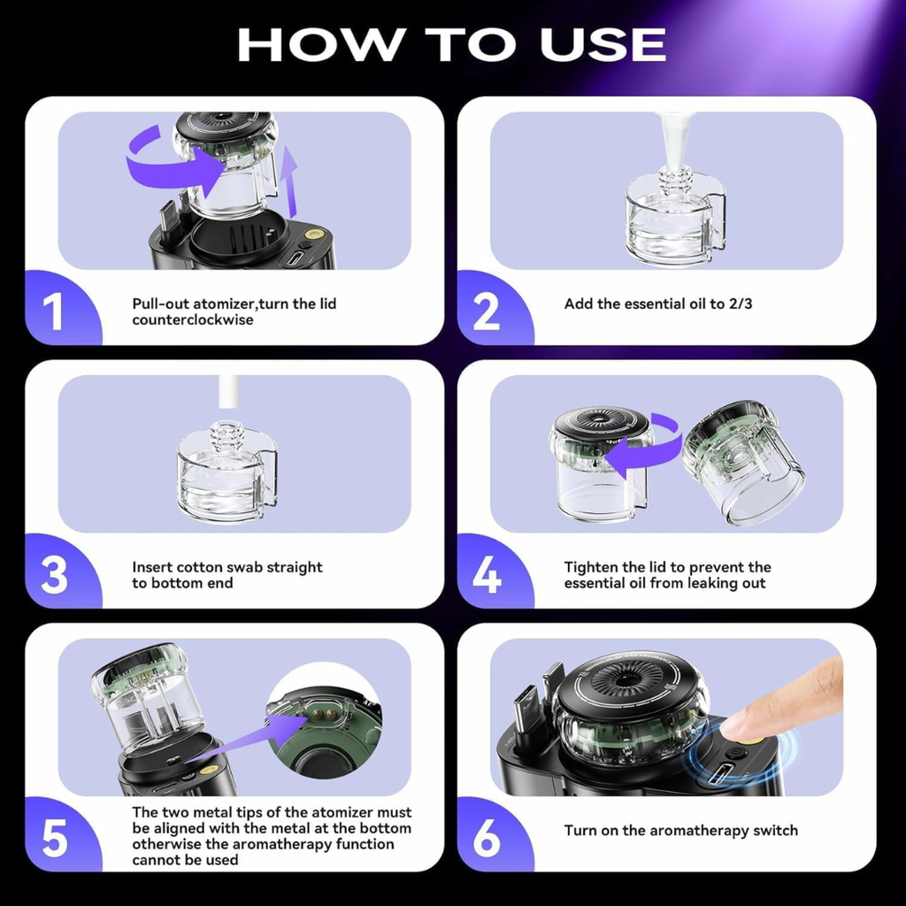 4-in-1 Car Charger with Retractable Cable, LED Glow & Air Freshener