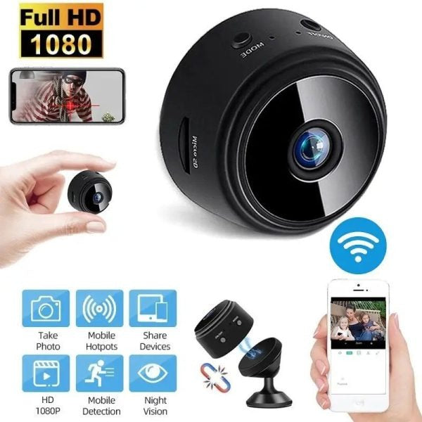 Wireless WiFi A9 Hidden Mini Camera 1080P – Night Vision & Motion Detection