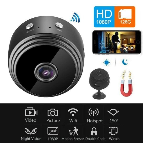 Wireless WiFi A9 Hidden Mini Camera 1080P – Night Vision & Motion Detection