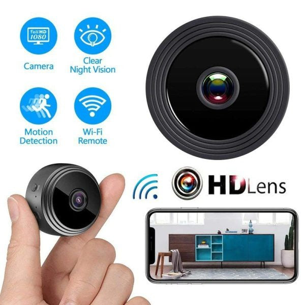Wireless WiFi A9 Hidden Mini Camera 1080P – Night Vision & Motion Detection