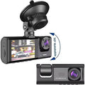 3 Channel 1080P Dash Cam Front, Rear & Inside – Night Vision, 64GB, Park Mode