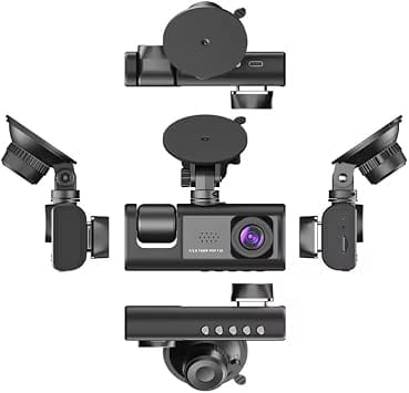 3 Channel 1080P Dash Cam Front, Rear & Inside – Night Vision, 64GB, Park Mode