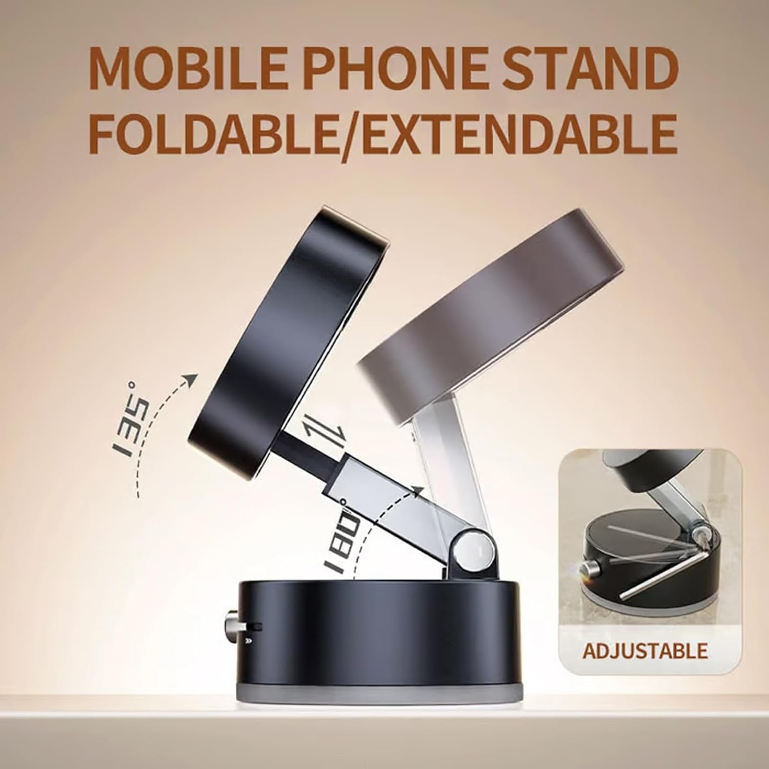 Vacuum Suction Magnetic Car Phone Holder – 360° Rotatable, Universal Fit