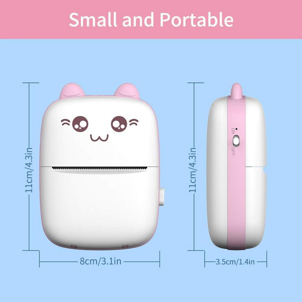 Mini Pocket Thermal Printer – Bluetooth Wireless, 200DPI, No Ink Required