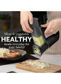 Electric Rotary Grater & Vegetable Slicer – 4-Blade Handheld Salad Shooter