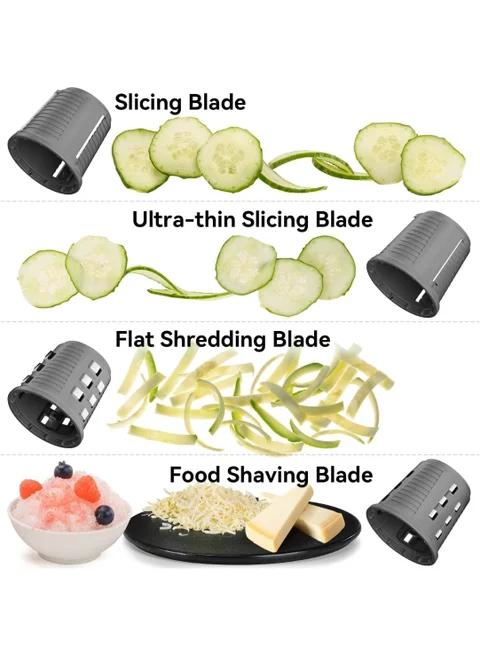 Electric Rotary Grater & Vegetable Slicer – 4-Blade Handheld Salad Shooter