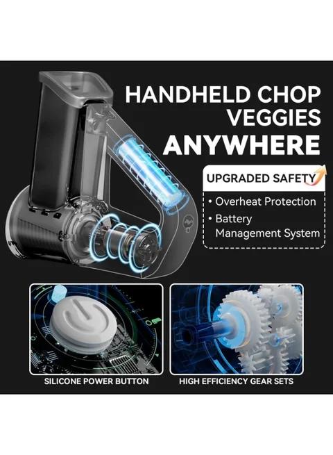 Electric Rotary Grater & Vegetable Slicer – 4-Blade Handheld Salad Shooter