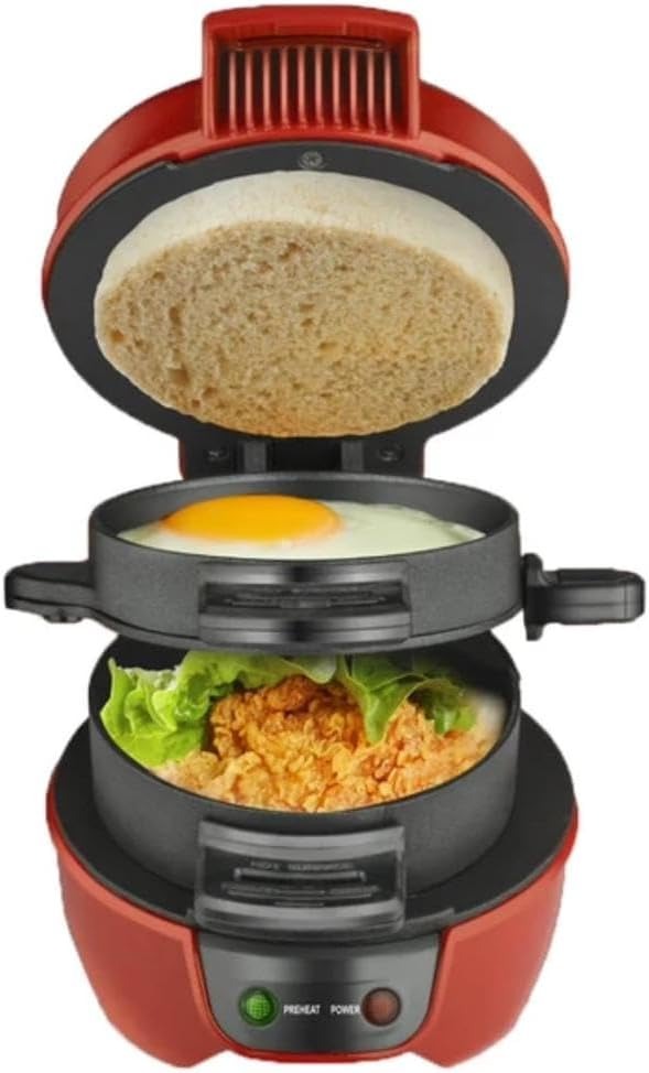 Manual Burger & Sandwich Press Maker – Versatile Compact Cooking Machine