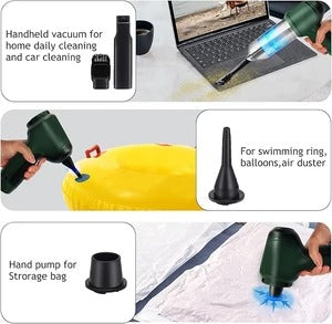 Portable Mini Vacuum Cleaner – USB Rechargeable with Multiple Nozzles