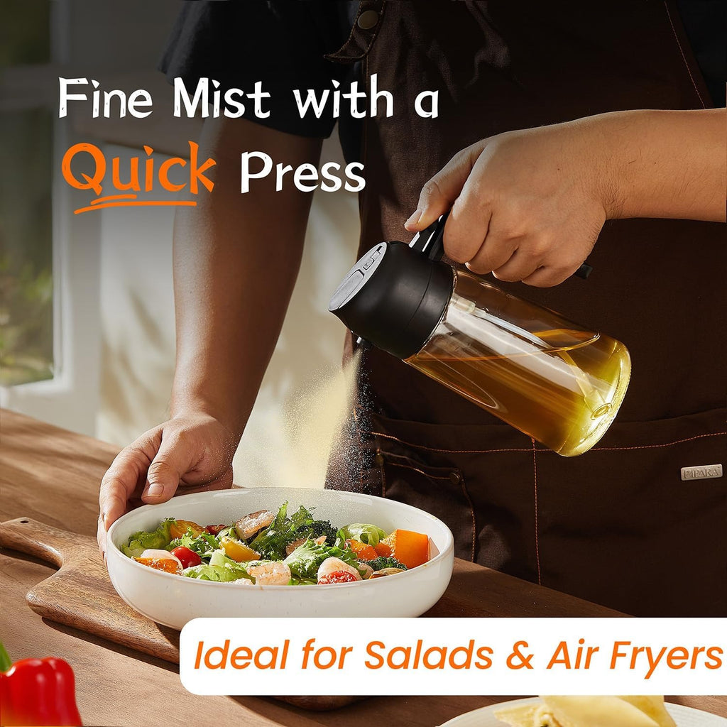 2-in-1 Kitchen Oil Dispenser Bottle – Spray & Pour with Precision Nozzle