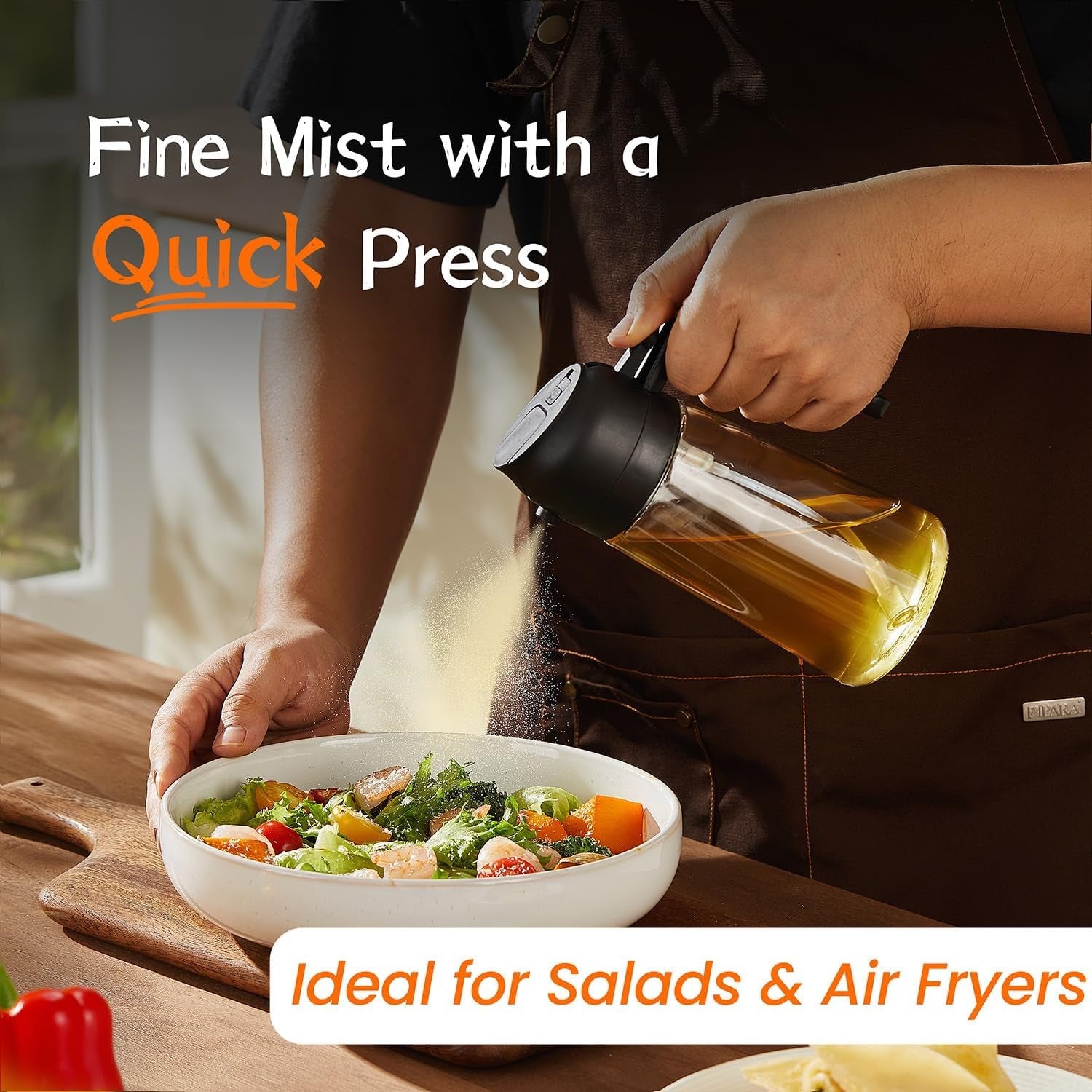 2-in-1 Kitchen Oil Dispenser Bottle – Spray & Pour with Precision Nozzle