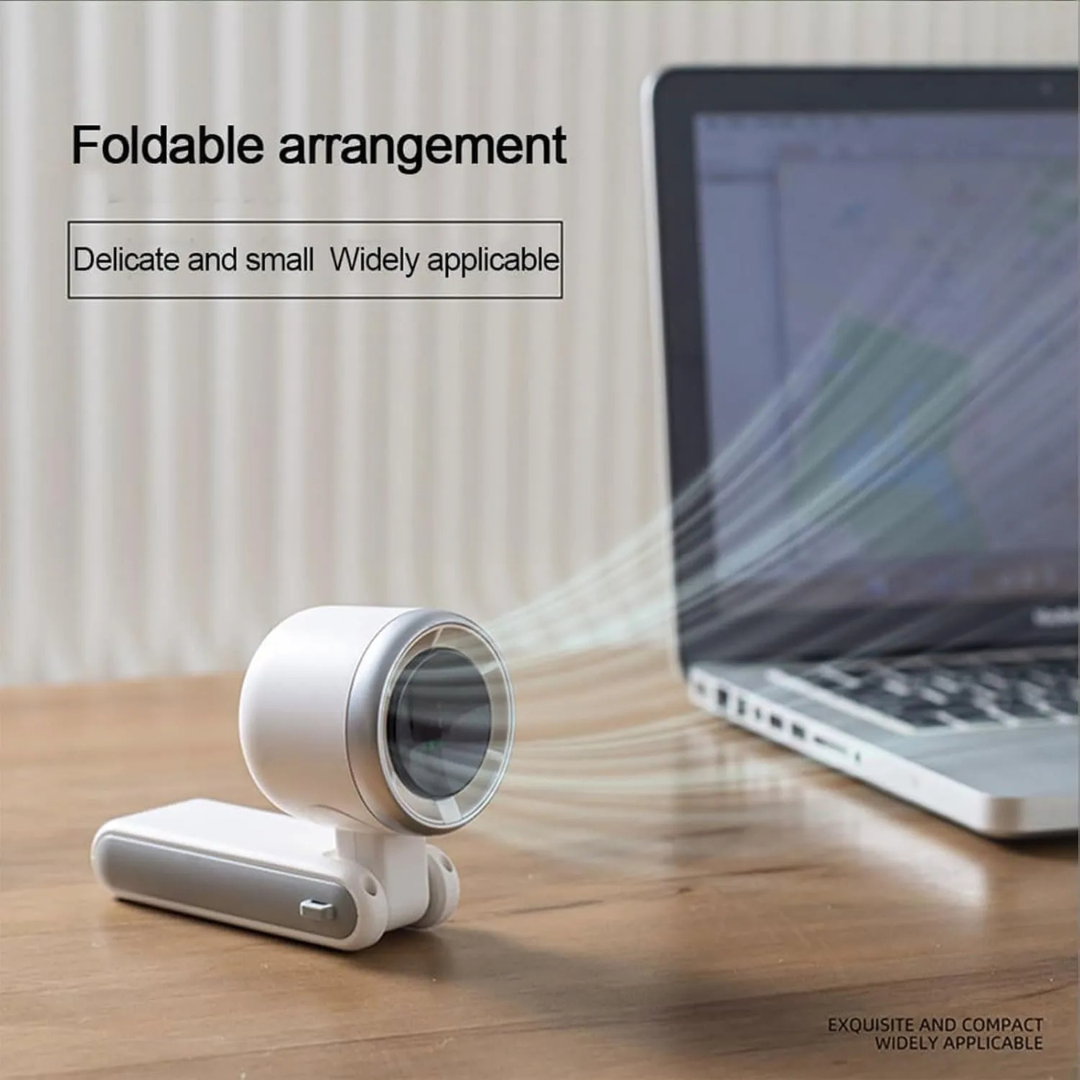 3-in-1 Mini Turbo Portable Fan – 5 Speeds, 12H Battery, Foldable & USB Rechargeable