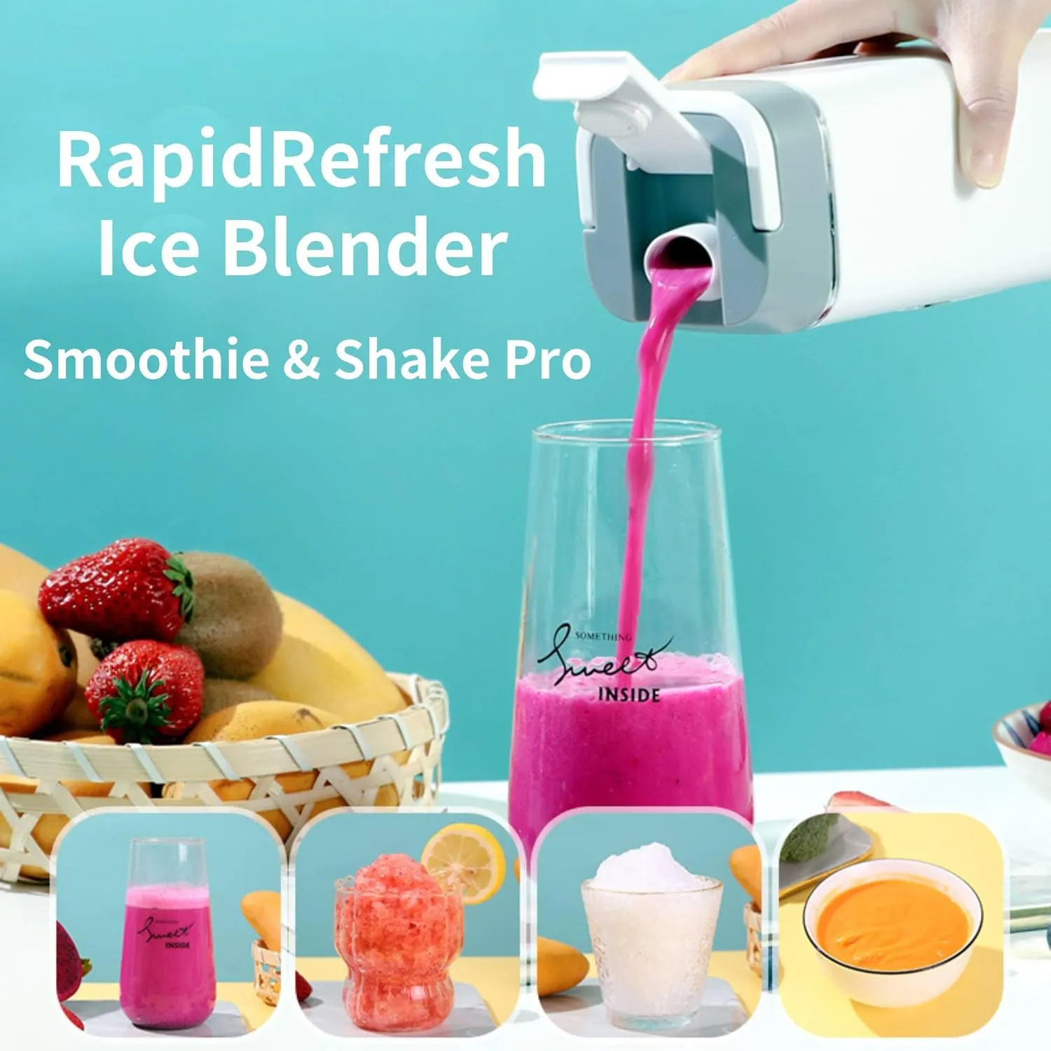 Portable Blender with 4 Smart Modes, 12-Blade Motor & Ice Retention