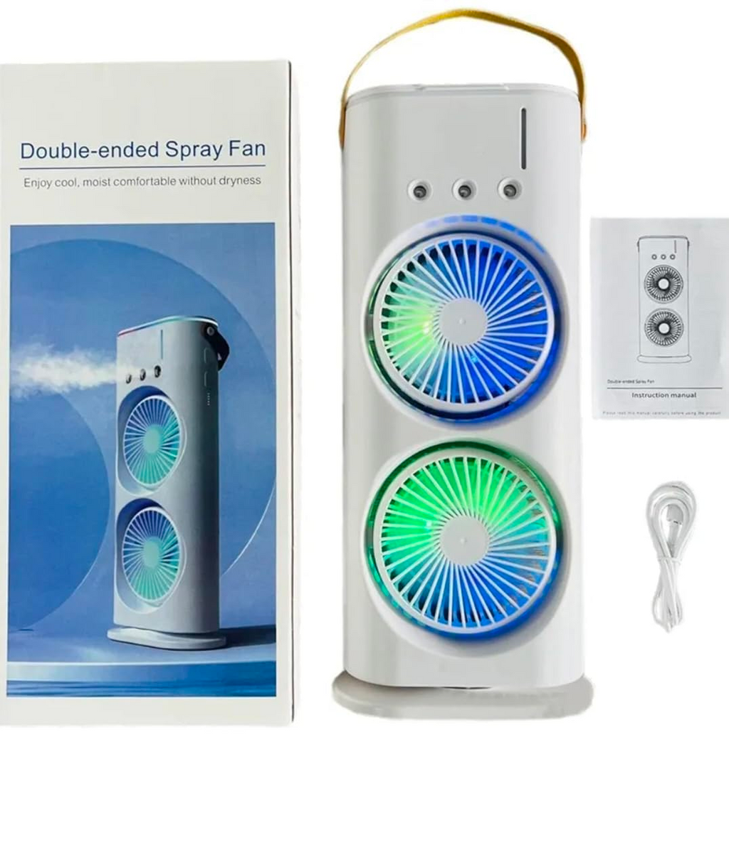 Dual-Ended Portable USB Rechargeable Cooling Spray Fan with Water Mist