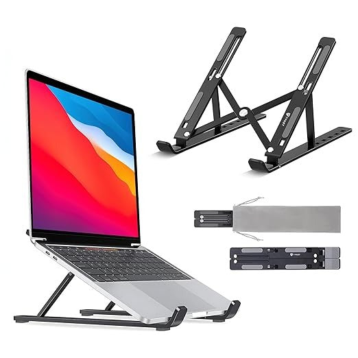 Aluminium Alloy Foldable Laptop Stand – 6-Angle Adjustable