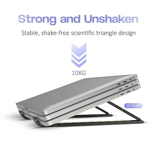 Aluminium Alloy Foldable Laptop Stand – 6-Angle Adjustable