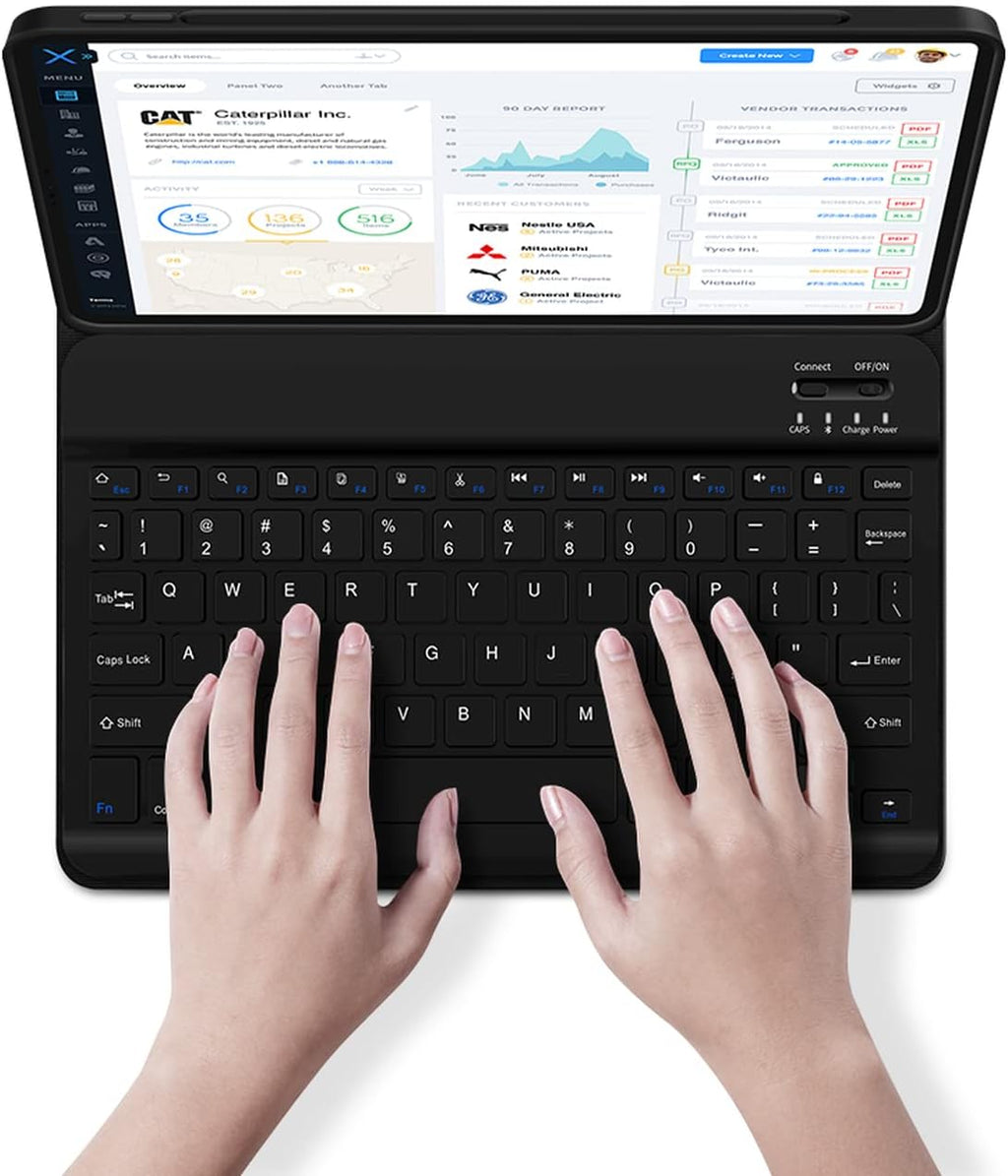 Premium Leather Case with English/Arabic Wireless Keyboard