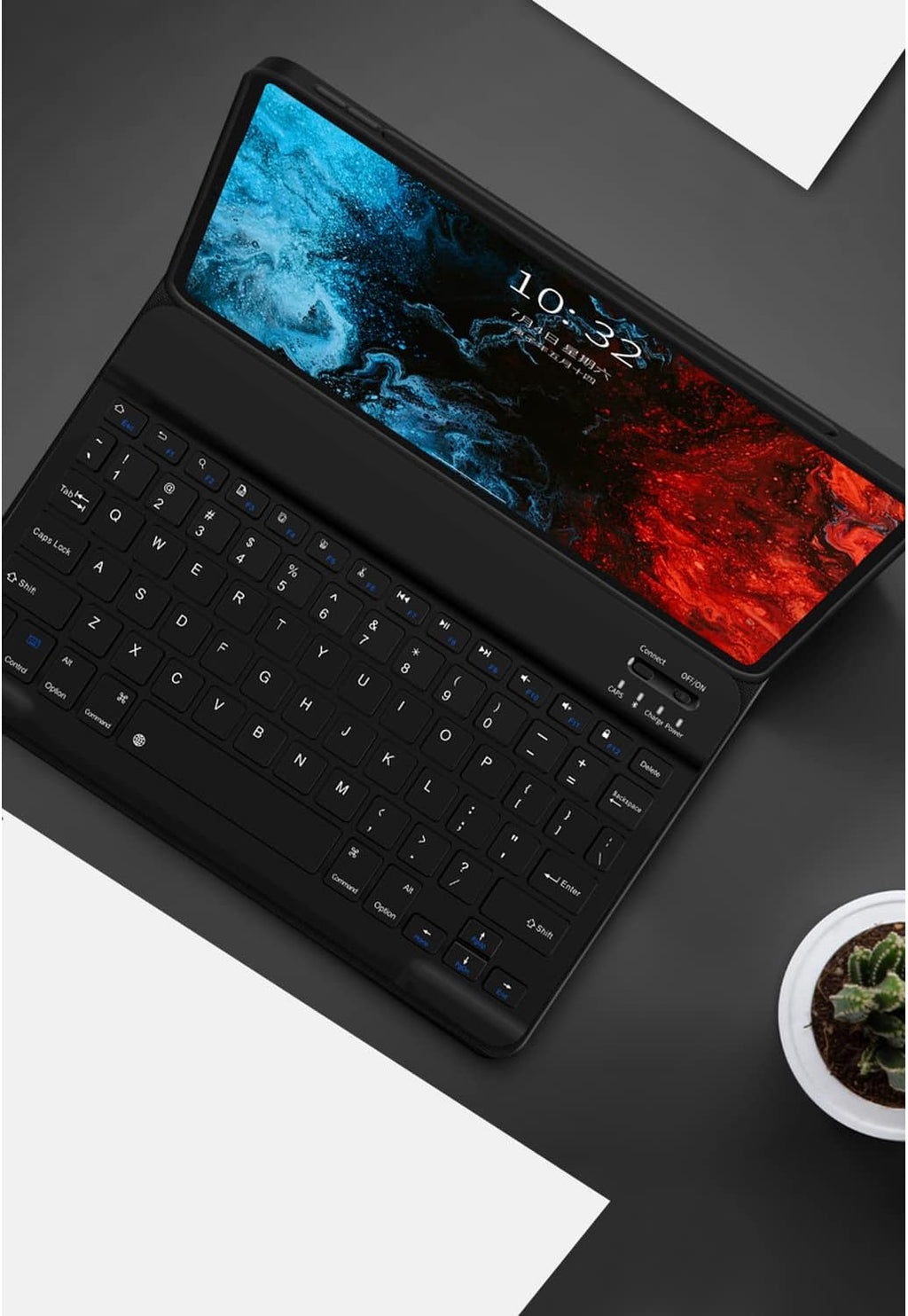 Premium Leather Case with English/Arabic Wireless Keyboard