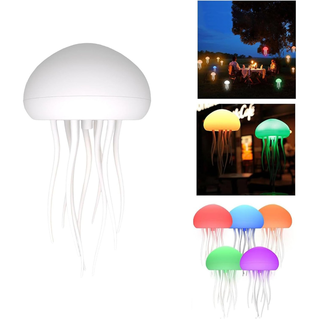 Jellyfish LED Mood Lamp – RGB Color-Changing Sound-Activated Night Light