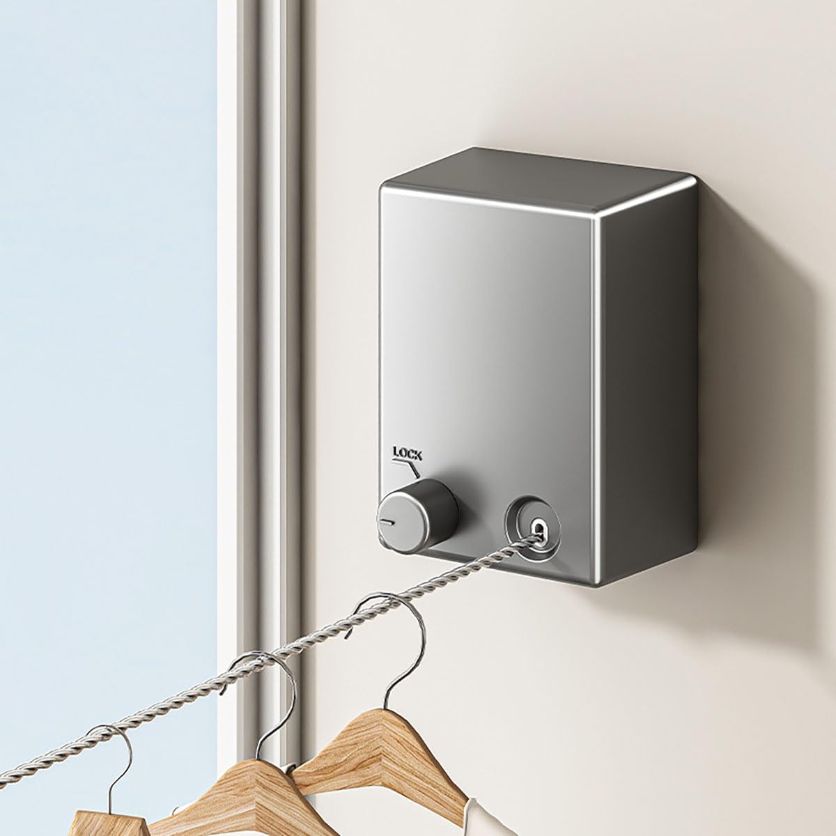 Retractable Clothesline – 4.2M Stainless Steel, 20KG Capacity, Indoor & Outdoor