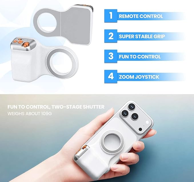 Premium Magnetic Phone Camera Grip with Bluetooth Shutter
