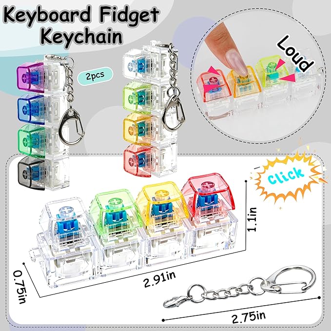 Keyboard Fidget Toy Keychain