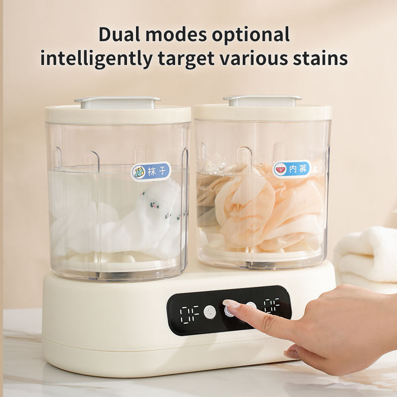 Portable Mini Washing Machine with Dual Tubs & Digital Display