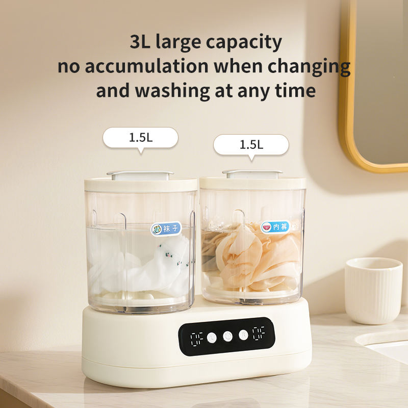 Portable Mini Washing Machine with Dual Tubs & Digital Display